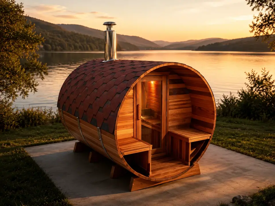 SK-306 Outdoor Barrel Sauna Cabin homepage lead product
